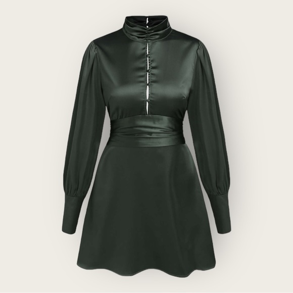 Cider Dresses Nwt Cider Open Back Mini Dress Emerald Green Xl